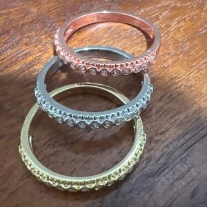 Vintage Set Of 3 Rings - Size 9 - Unique